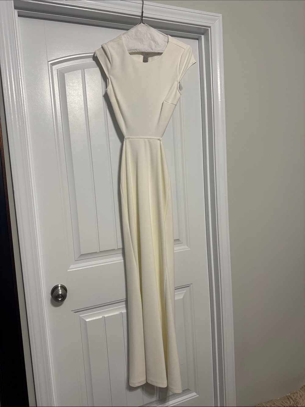Lulu's Ivory Cap-Sleeve Maxi Dress